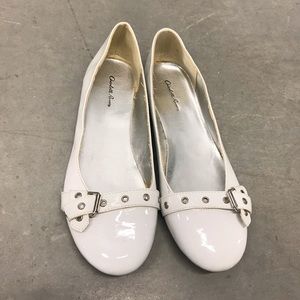 White formal wear flats